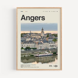 Angers Print Schwarzweiß, Angers Wandkunst, Angers Poster, Angers Foto, Angers Wanddekoration, Angers Karte, Frankreich
