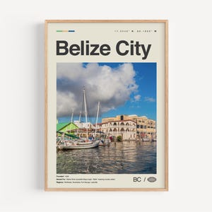 Belize City Print schwarz weiß, Belize City Wandkunst, Belize City Poster, Belize City Foto, Belize City Wanddekor, Belize City Karte