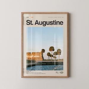 St. Augustine Print Florida, St. Augustine Wall Art, St. Augustine Poster, St. Augustine Photo, Castillo de San Marcos, St. George Street