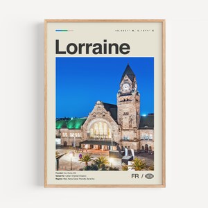 Lorraine Print Schwarzweiß, Lorraine Wandkunst, Lorraine Poster, Lorraine Foto, Lorraine Wanddekor, Lorraine Karte, Frankreich