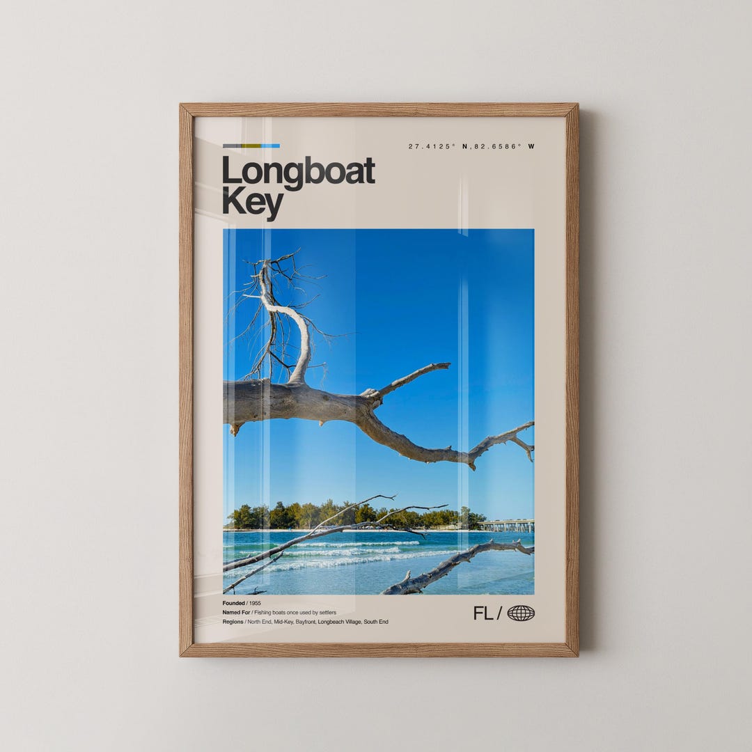 Longboat Key Print, Real Photo Travel Art, Longboat Key Poster, Mid ...