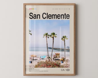 San Clemente Print California, San Clemente Wall Art, San Clemente Poster, San Clemente Photo, San Clemente Pier, Trestles Beach, Casa