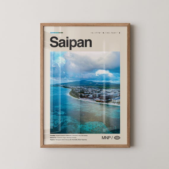 Saipan Print Northern Mariana Islands, Saipan Wall Art, Saipan