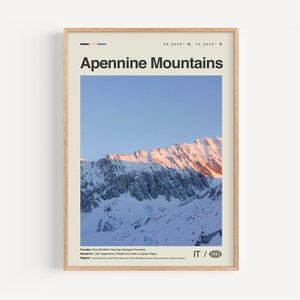 Apennin Berge Druck schwarz weiß, Apennin Wandkunst, Apennin Poster, Apennin Foto, Apennin Wanddekoration, Apennin Karte