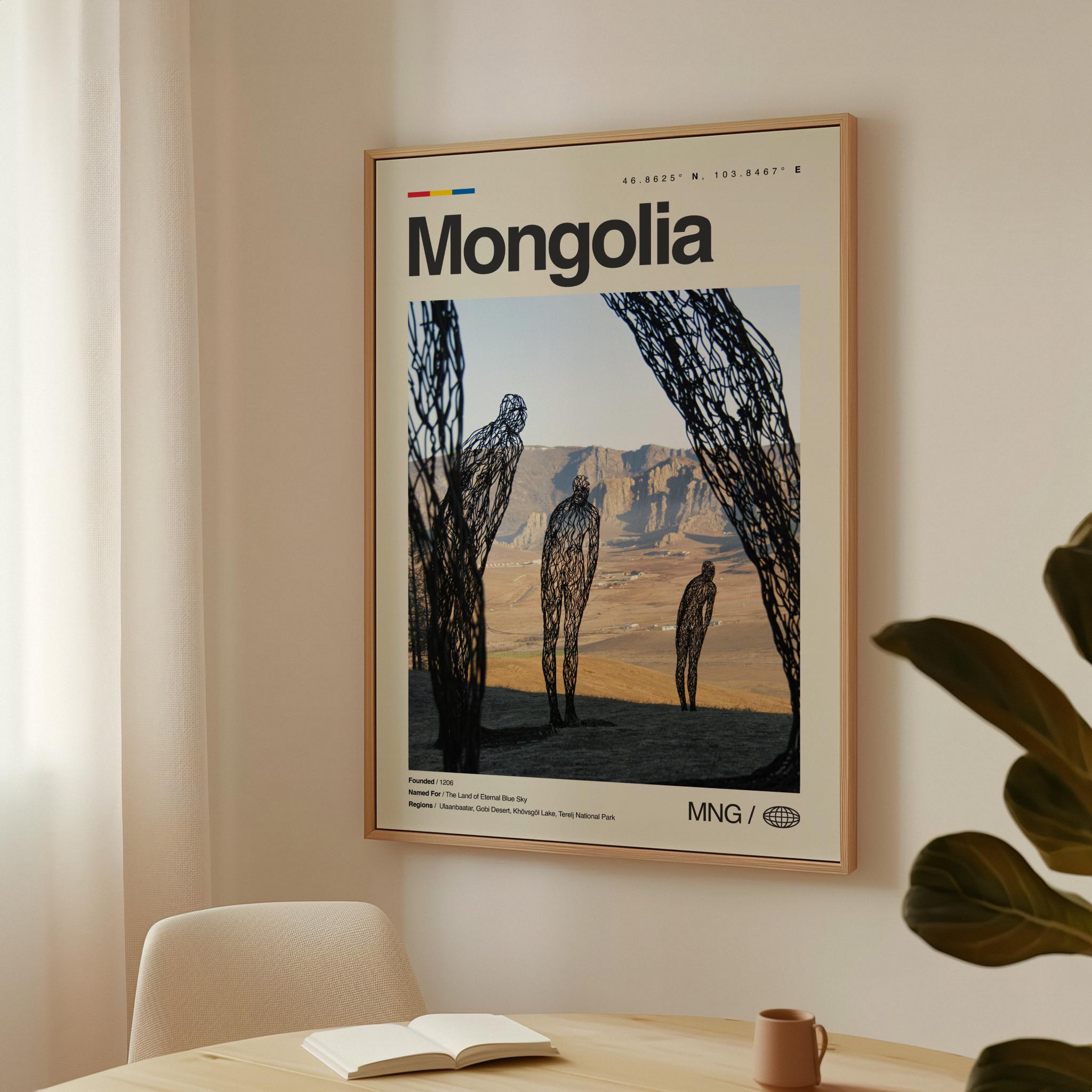 モンゴルのプリント、モンゴルの壁画、モンゴルのポスター、モンゴルの