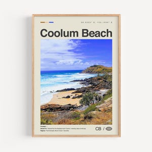 Coolum Beach Print Schwarzweiß, Coolum Beach Wandkunst, Coolum Beach Poster, Coolum Strand Foto, Coolum Strand Dekor, Coolum Beach Karte