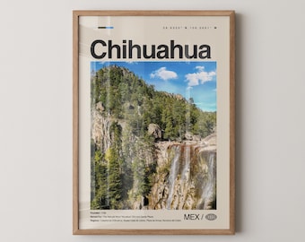 Impresión de Chihuahua México, Arte mural de Chihuahua, Póster de Chihuahua, Foto de Chihuahua, Catedral de Chihuahua, Quinta Gameros,