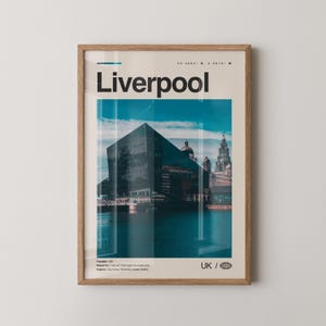 Impresión en blanco y negro de Liverpool, Inglaterra, arte mural de Liverpool, póster de Liverpool, fotografía de Liverpool, Merseyside, ciudad marítima