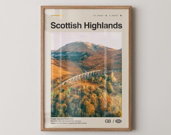 Impresión de las Tierras Altas de Escocia, Arte mural de las Tierras Altas de Escocia, Póster de las Tierras Altas de Escocia, Foto de las Tierras Altas de Escocia, Escocia, Reino Unido