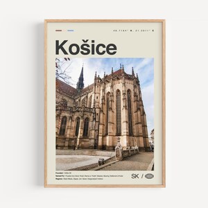Kosice Print schwarz und weiß, Kosice Wandkunst, Kosice Poster, Kosice Foto, Kosice Wanddekor, Kosice Karte, Slowakei