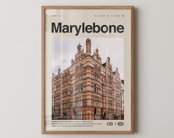 Marylebone Print, Marylebone Wall Art, Marylebone Poster, Marylebone Photo, Marylebone Wall Décor, Marylebone Map, London