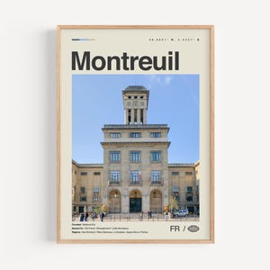 Montreuil Print Schwarzweiß, Montreuil Wandkunst, Montreuil Poster, Montreuil Foto, Montreuil Wanddekoration, Montreuil Karte, Frankreich