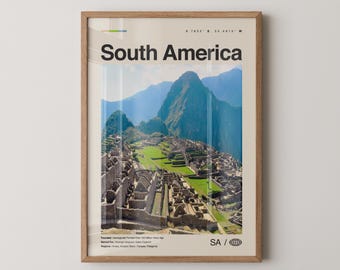 Zuid-Amerika print, Zuid-Amerika kunst aan de muur, Zuid-Amerika poster, Zuid-Amerika foto, Zuid-Amerika muur decor