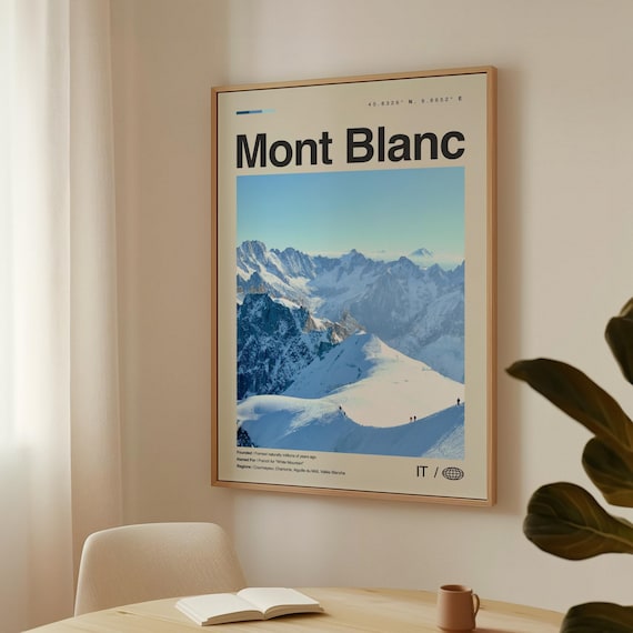 モンブランの白黒プリント、モンブランの壁画、モンブランのポスター