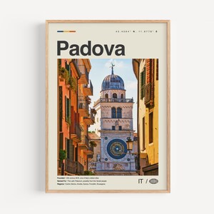 Padova Print Schwarzweiß, Padova Wandkunst, Padova Poster, Padova Foto, Padova Wanddekor, Padova Karte, Italia