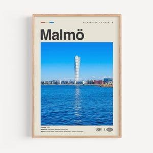 Malmö Print Schwarzweiß, Malmö Wandkunst, Malmö Poster, Malmö Foto, Malmö Wanddekor, Malmö Karte, Schweden