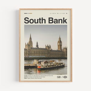 South Bank Druck, South Bank Wandkunst, South Bank Poster, South Bank Foto, South Bank Dekor, South Bank Karte, London England