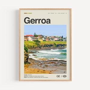Gerroa Print schwarz weiß, Gerroa Wandkunst, Gerroa Poster, Gerroa Foto, Gerroa Wanddekoration, Gerroa Karte, Australien