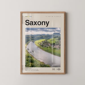 Saxony Print, Saxony Wall Art, Saxony Poster, Saxony Photo, Saxony Wall Décor, Saxony Map, Germany