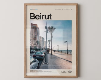 Beirut Print, Beirut Wall Art, Beirut Poster, Beirut Photo, Pigeon Rocks, Martyrs’ Square, Mohammad Al-Amin Mosque, Beirut Souks, Zaitunay