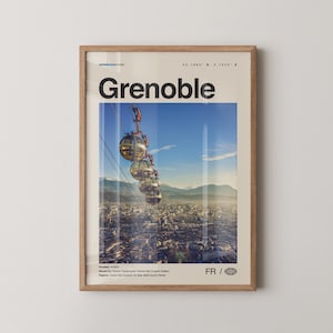 Grenoble Print, Grenoble Wall Art, Grenoble Poster, Grenoble Photo, Grenoble Decor, France, Grenoblo, Rhône-Alpes, Europe