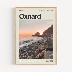 Impresión de Oxnard, California, arte mural de Oxnard, póster de Oxnard, fotografía de Oxnard, puerto de las Islas del Canal, playa Silver Strand, playa estatal de Mandalay