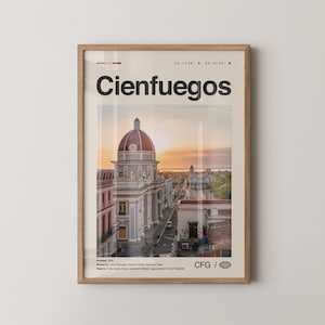 Cienfuegos Print, Cienfuegos Wall Art, Cienfuegos Poster, Cienfuegos Photo, Cienfuegos Wall Décor, Cienfuegos Map, Cuba