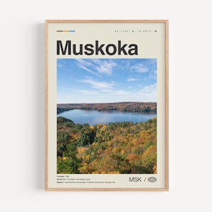 Muskoka Print Schwarz weiß, Muskoka Wandkunst, Muskoka Poster, Muskoka Foto, Muskoka Karte, Muskoka Wanddekor, Ontario, Kanada