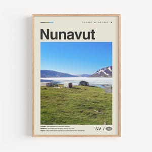 Nunavut Print schwarz weiß, Nunavut Wandkunst, Nunavut Poster, Nunavut Foto, Nunavut Wanddekoration, Nunavut Karte, Kanada