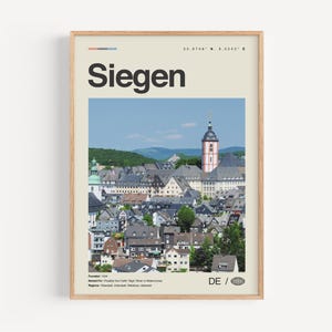 Siegen Print Schwarz weiß, Siegen Wand Kunst, Siegen Poster, Siegen Foto, Siegen Wand Dekoration, Siegen Karte, Deutschland