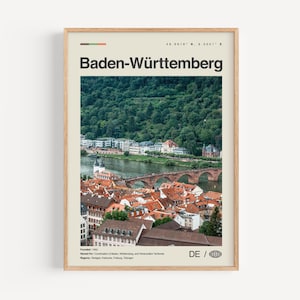 Baden-Württemberg Poster schwarz weiß Nr. 2, Baden-Wurttemberg Wandkunst, Baden-Wurttemberg Poster, Baden-Wurttemberg Foto, Württemberg Karte