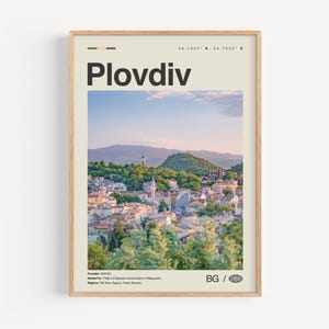 Plovdiv Print Schwarzweiß, Plovdiv Wandkunst, Plovdiv Poster, Plovdiv Foto, Plovdiv Wanddekor, Plovdiv Karte, Bulgarien