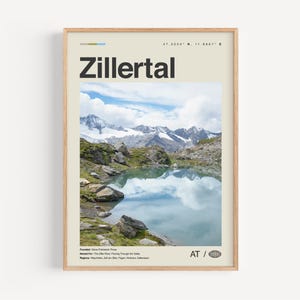 Zillertal Poster Schwarzweiß, Zillertal Wandbild, Zillertal Poster, Zillertal Foto, Zillertal Wanddekor, Zillertal Karte, Österreich