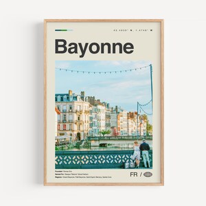 Bayonne Druck Schwarzweiß Frankreich, Bayonne Wandkunst, Bayonne Poster, Bayonne Foto, Bayonne Wanddekor, Bayonne Karte, Frankreich