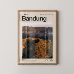 Bandung Print Indonesia, Bandung Wall Art, Bandung Poster, Bandung Photo, Tangkuban Perahu, Gedung Sate, Braga Street, Kawah Putih