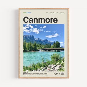 Canmore Print Schwarz und weiß, Canmore Wandkunst, Canmore Poster, Canmore Foto, Canmore Wanddekor, Canmore Karte, Alberta, Kanada