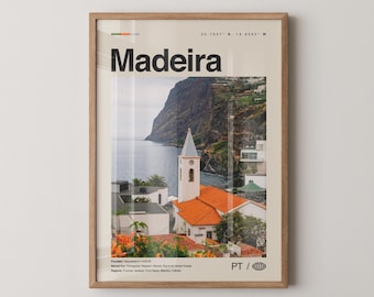 Impresión de Madeira, Arte de la pared de Madeira, Cartel de Madeira, Foto de Madeira, Decoración de la pared de Madeira, Portugal, Funchal, Portuguesa