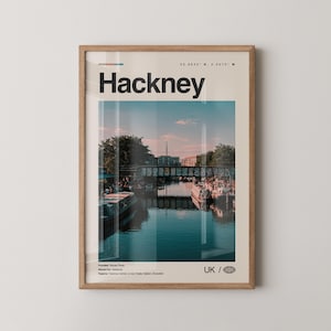 Hackney Print Black and White London, Hackney Wall Art, Hackney Poster, Hackney Photo, East London, Trendy District