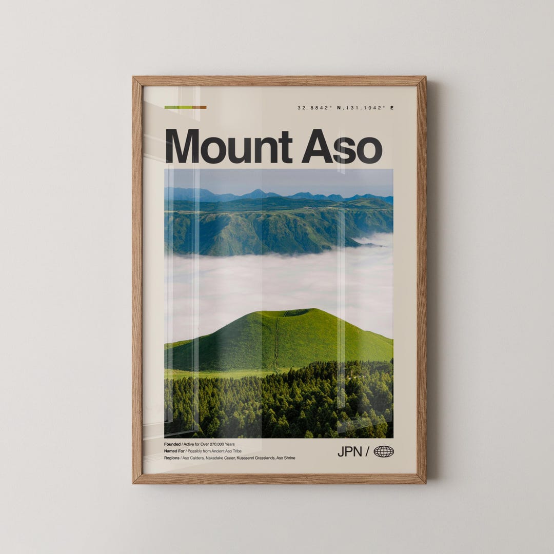 Mount Aso Print Mount Aso Wall Art, Mount Aso Poster, Mount Aso Photo ...