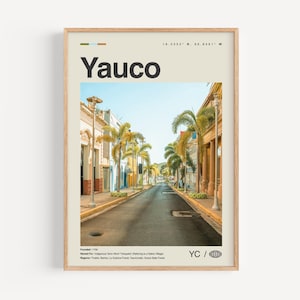 Yauco Druck Schwarz und Weiß, Yauco Wand Kunst, Yauco Poster, Yauco Foto, Yauco Wanddekor, Yauco Landkarte, Porto Rico