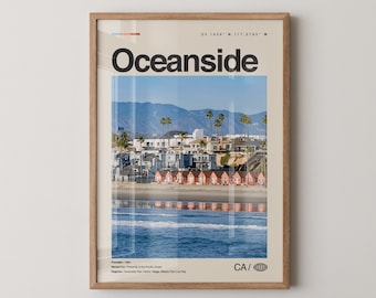 Oceanside Print California, Oceanside Wall Art, Oceanside Poster, Oceanside Photo, Oceanside Pier, Harbor Beach, Mission San Luis Rey