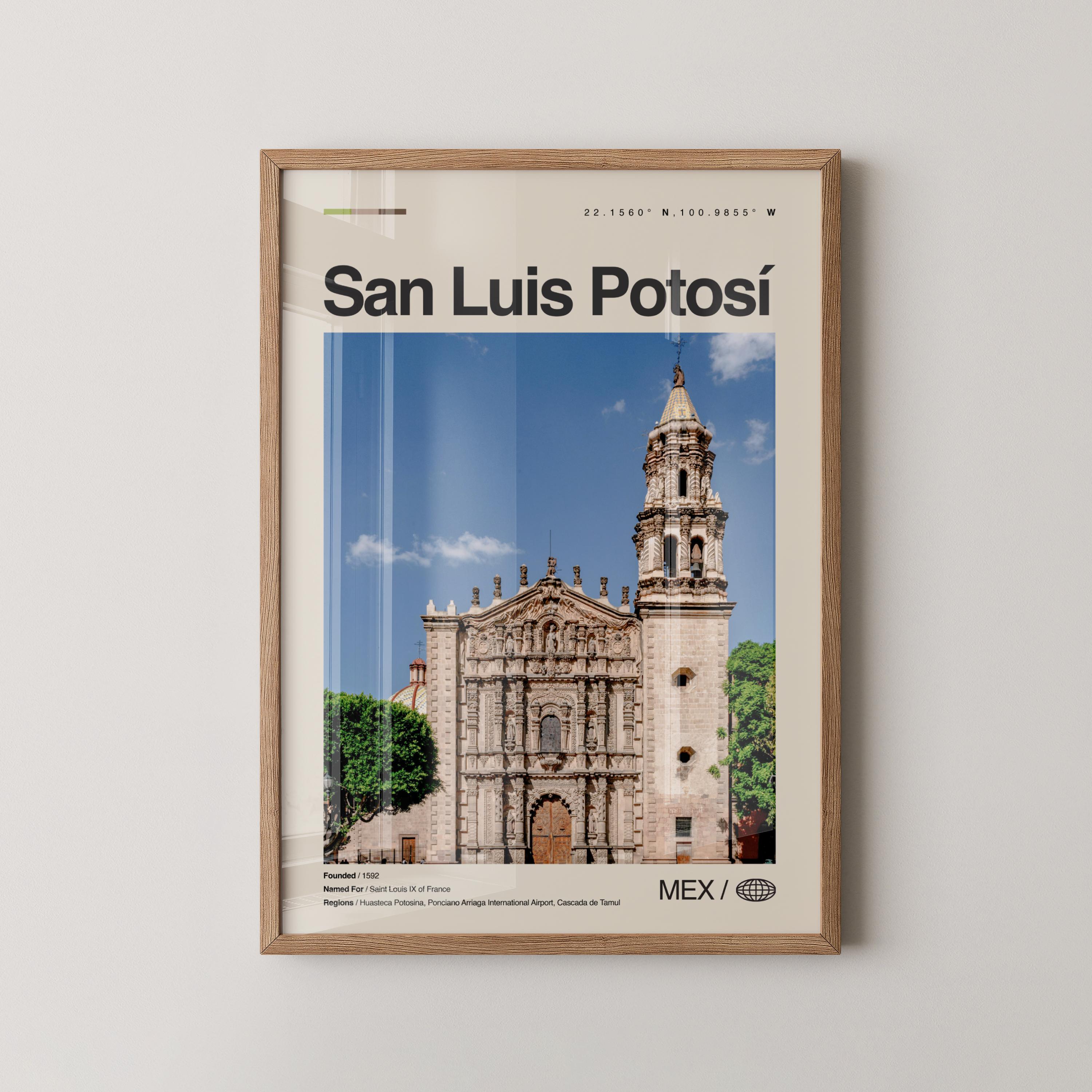 San Luis Potosí Print Mexico, San Luis Potosí Wall Art, San Luis Potosí Poster, San Luis Potosí Photo, Huasteca Potosina, Catedral de San