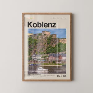 Koblenz Print, Koblenz Wall Art, Koblenz Poster, Koblenz Photo, Koblenz Wall Décor, Koblenz Map, Germany
