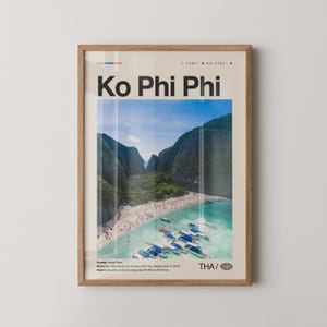 Kho Phi Phi Impresión Tailandia, Kho Phi Phi Wall Art, Cartel de Kho Phi Phi, Foto de Kho Phi Phi, Bahía Maya, Cueva Vikinga, Mirador de Phi Phi, Mono