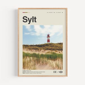 Sylt Poster Schwarzweiß, Sylt Wandbild, Sylt Poster, Sylt Foto, Sylt Wanddeko, Sylt Karte, Deutschland
