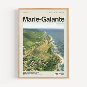 Impression Marie-Galante noir et blanc, oeuvre d'art Marie-Galante, affiche Marie-Galante, photo Marie-Galante, décoration Marie-Galante, carte Marie-Galante
