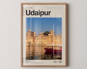 Udaipur Print India, Udaipur Wall Art, Udaipur Poster, Udaipur Photo, India, City Palace, Lake Pichola, Jag Mandir, Monsoon Palace