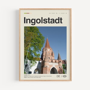 Ingolstadt Print Schwarzweiß, Ingolstadt Wandkunst, Ingolstadt Poster, Ingolstadt Foto, Ingolstadt Wanddekor, Ingolstadt Karte, Deutschland