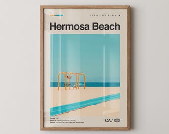 Hermosa Beach Print Kalifornien, Hermosa Beach Wandkunst, Hermosa Beach Poster, Hermosa Beach Foto, Hermosa Beach Pier, The Strand, Valley