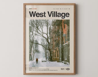 West Village Print New York, West Village Wall Art, West Village Poster, West Village Photo, Washington Square Park, Bleecker Street